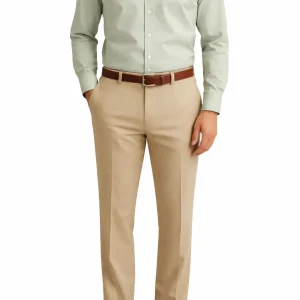 Men’s Slim Fit Dress Pant beige color